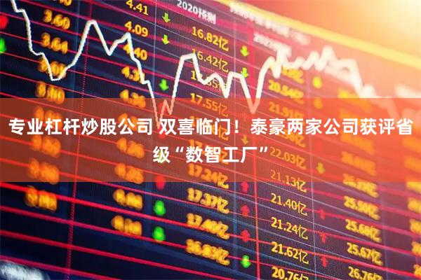 专业杠杆炒股公司 双喜临门！泰豪两家公司获评省级“数智工厂”